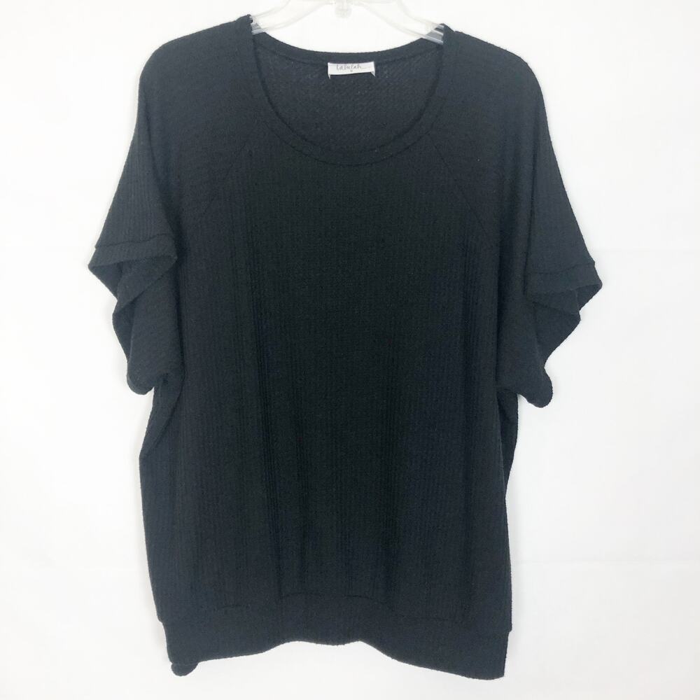 Talulah Waffle Knit Short Sleeve Oversize Thermal Top